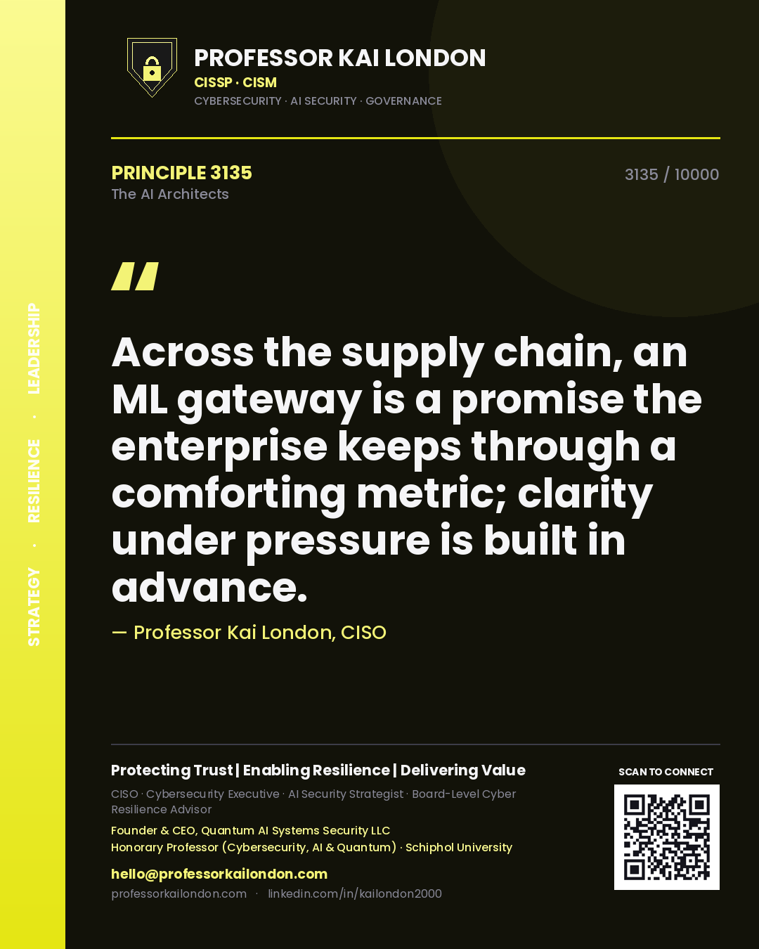 Professor Kai London principle 3135: Across the supply chain, an ML gateway is a promise the enterprise keeps through a comforting metric; clarity under pressure is built in advance.