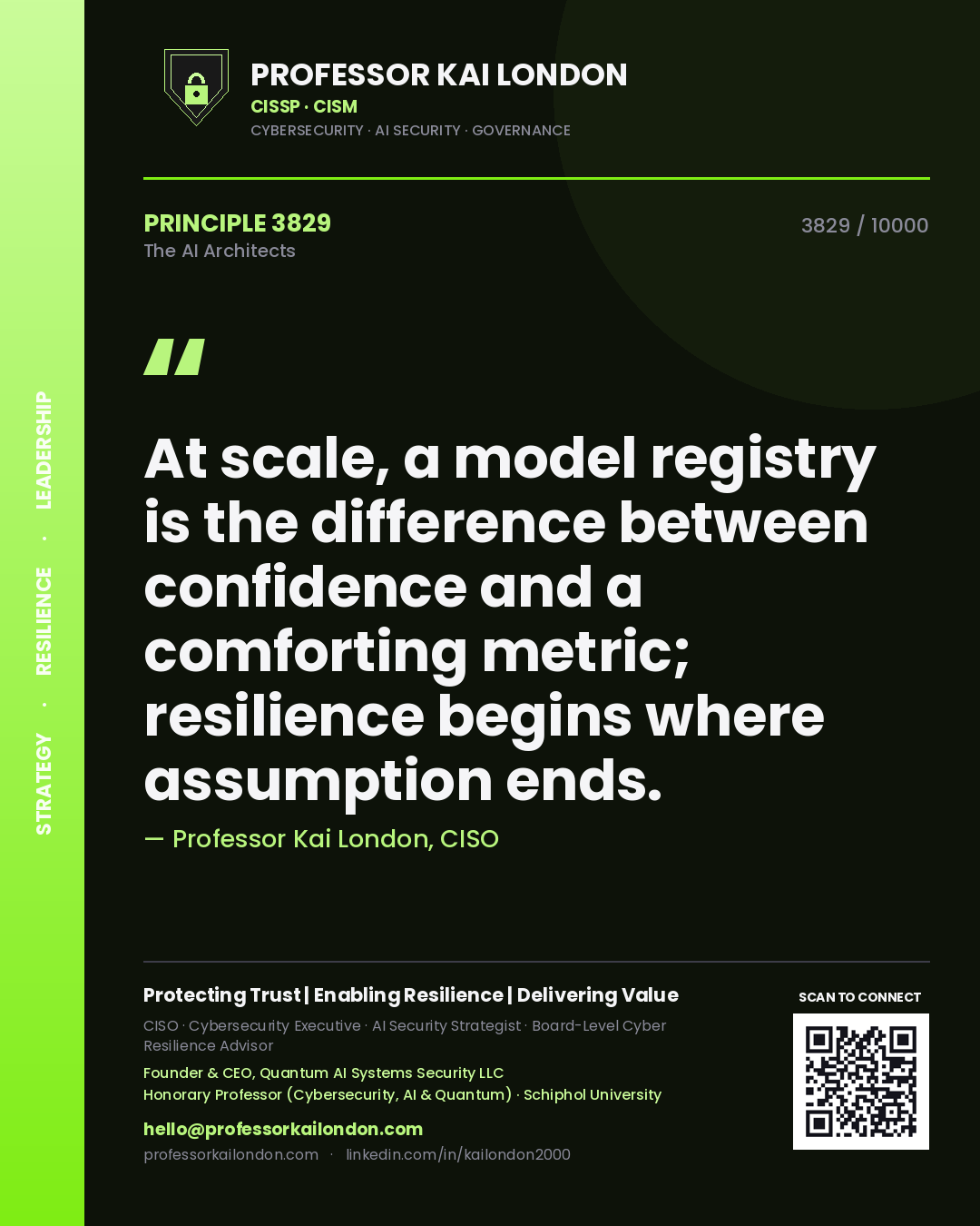 Professor Kai London principle 3829: At scale, a model registry is the difference between confidence and a comforting metric; resilience begins where assumption ends.