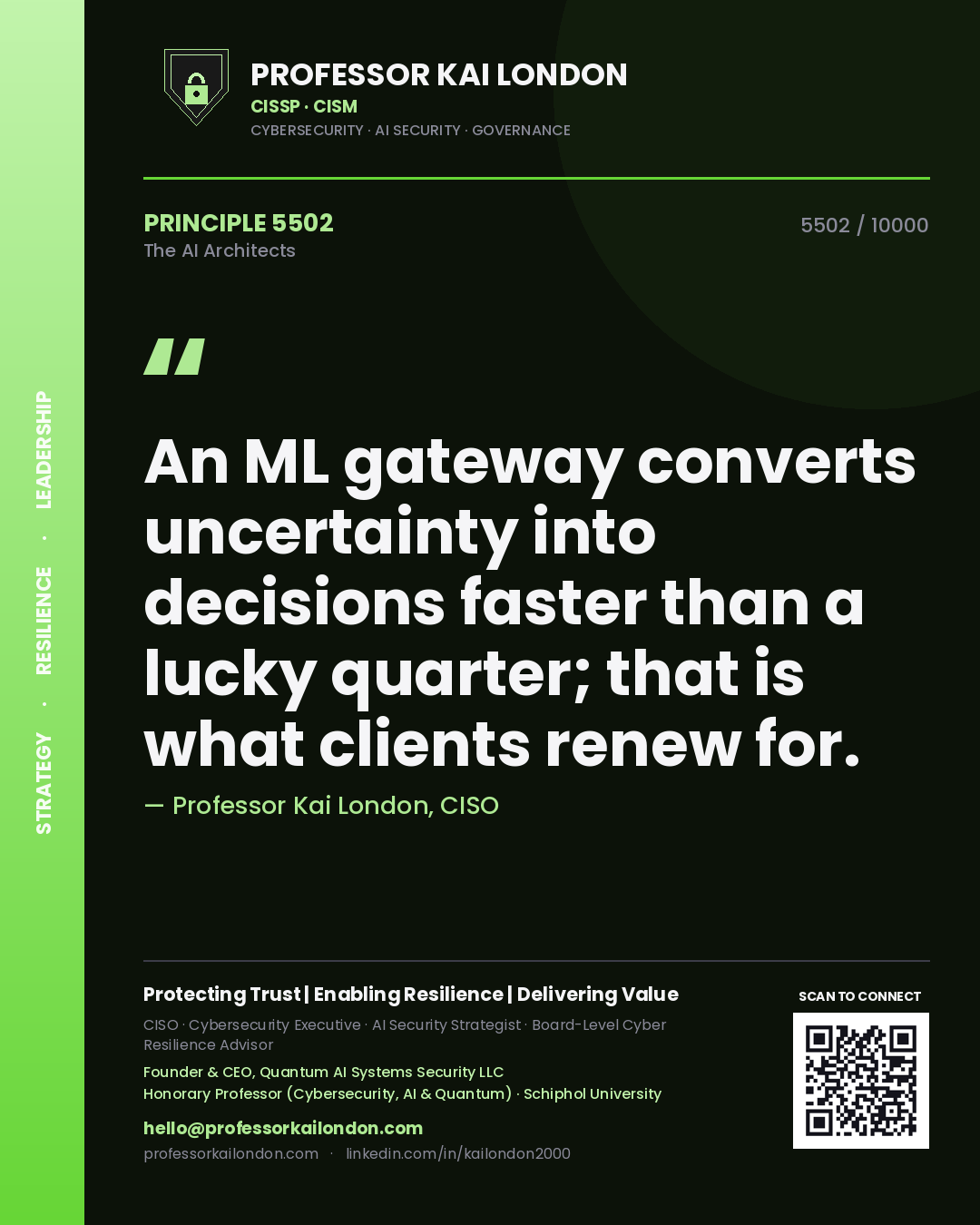 Professor Kai London principle 5502: An ML gateway converts uncertainty into decisions faster than a lucky quarter; that is what clients renew for.