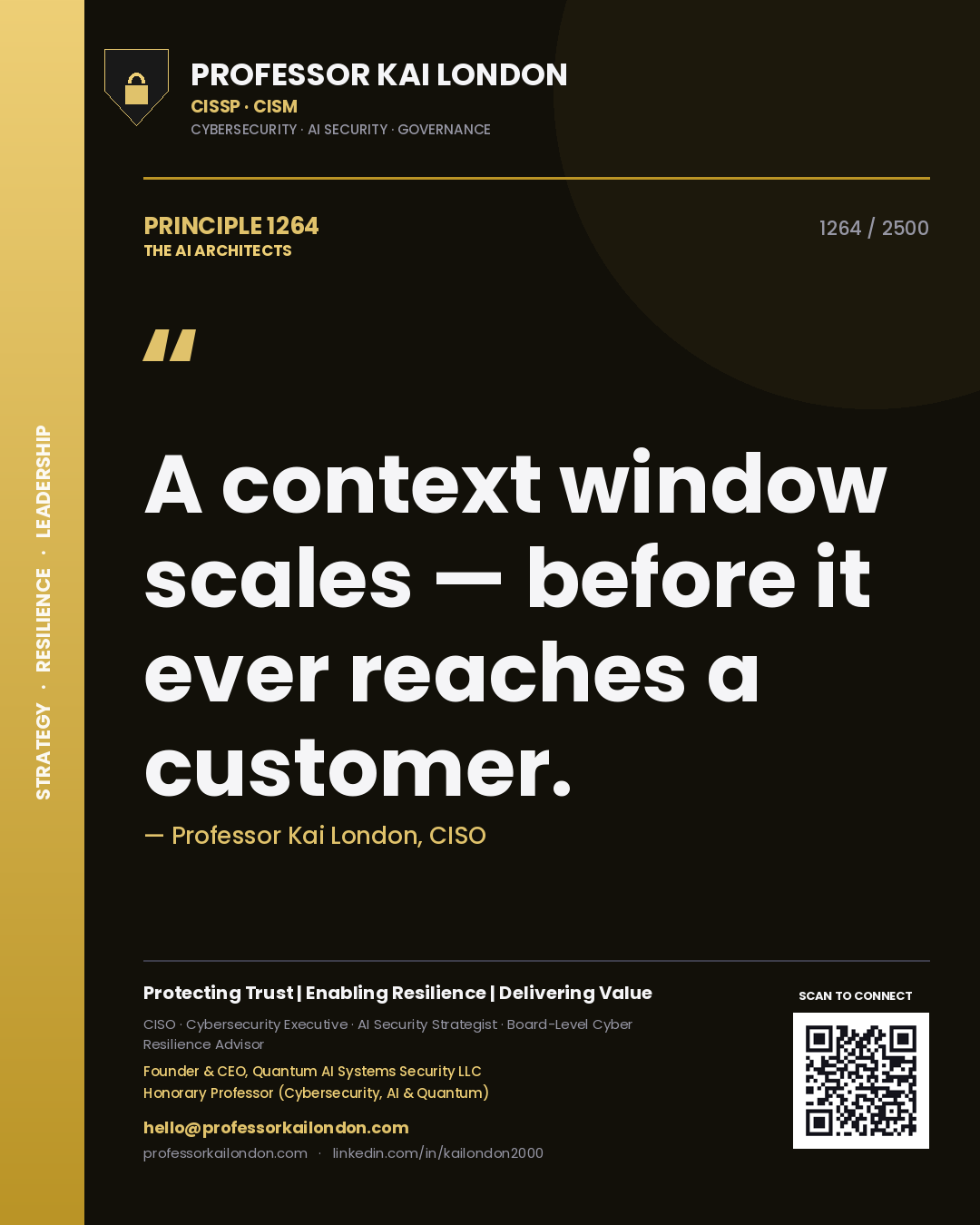 Professor Kai London principle 1264: A context window scales — before it ever reaches a customer.