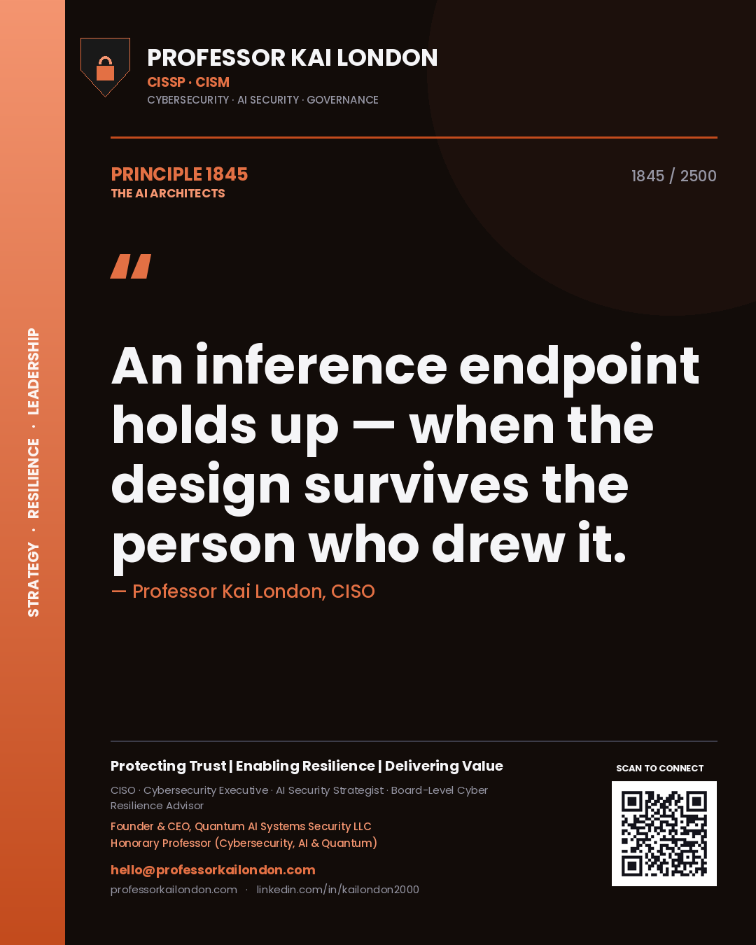 Professor Kai London principle 1845: An inference endpoint holds up — when the design survives the person who drew it.