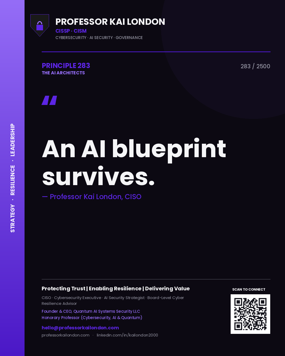 Professor Kai London principle 283: An AI blueprint survives.