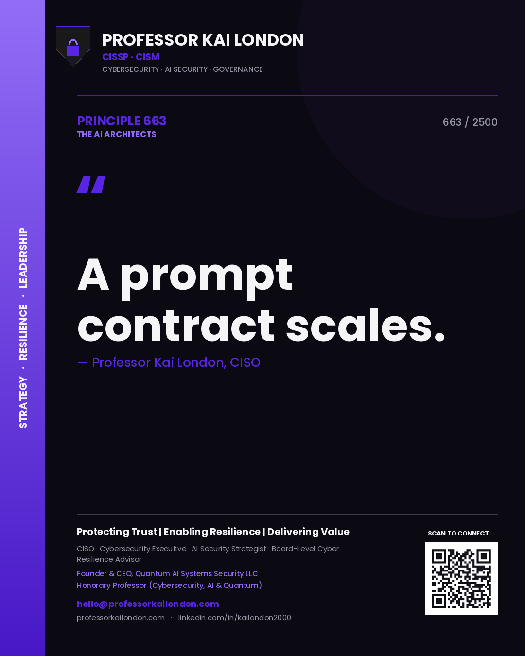 Professor Kai London principle 663: A prompt contract scales.