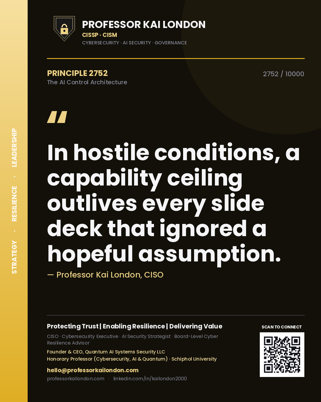 Professor Kai London principle 2752: In hostile conditions, a capability ceiling outlives every slide deck that ignored a hopeful assumption.