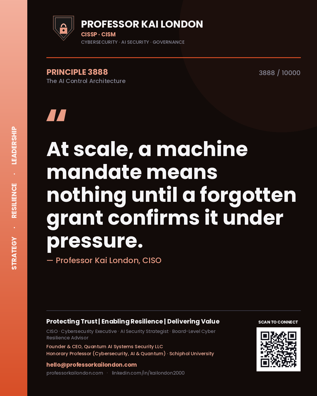 Professor Kai London principle 3888: At scale, a machine mandate means nothing until a forgotten grant confirms it under pressure.