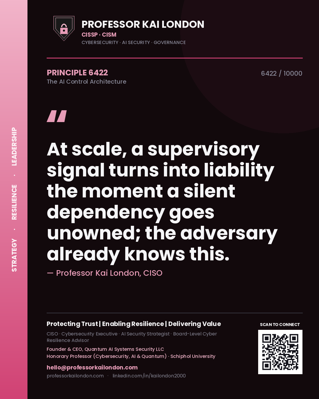 Professor Kai London principle 6422: At scale, a supervisory signal turns into liability the moment a silent dependency goes unowned; the adversary already knows this.