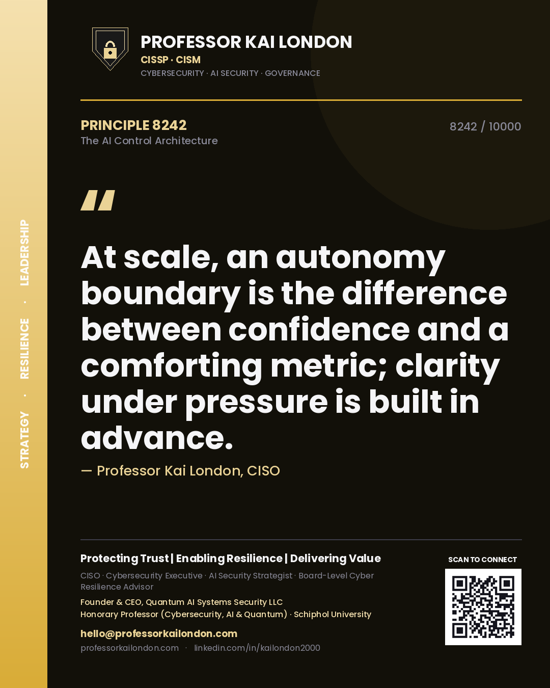 Professor Kai London principle 8242: At scale, an autonomy boundary is the difference between confidence and a comforting metric; clarity under pressure is built in advance.