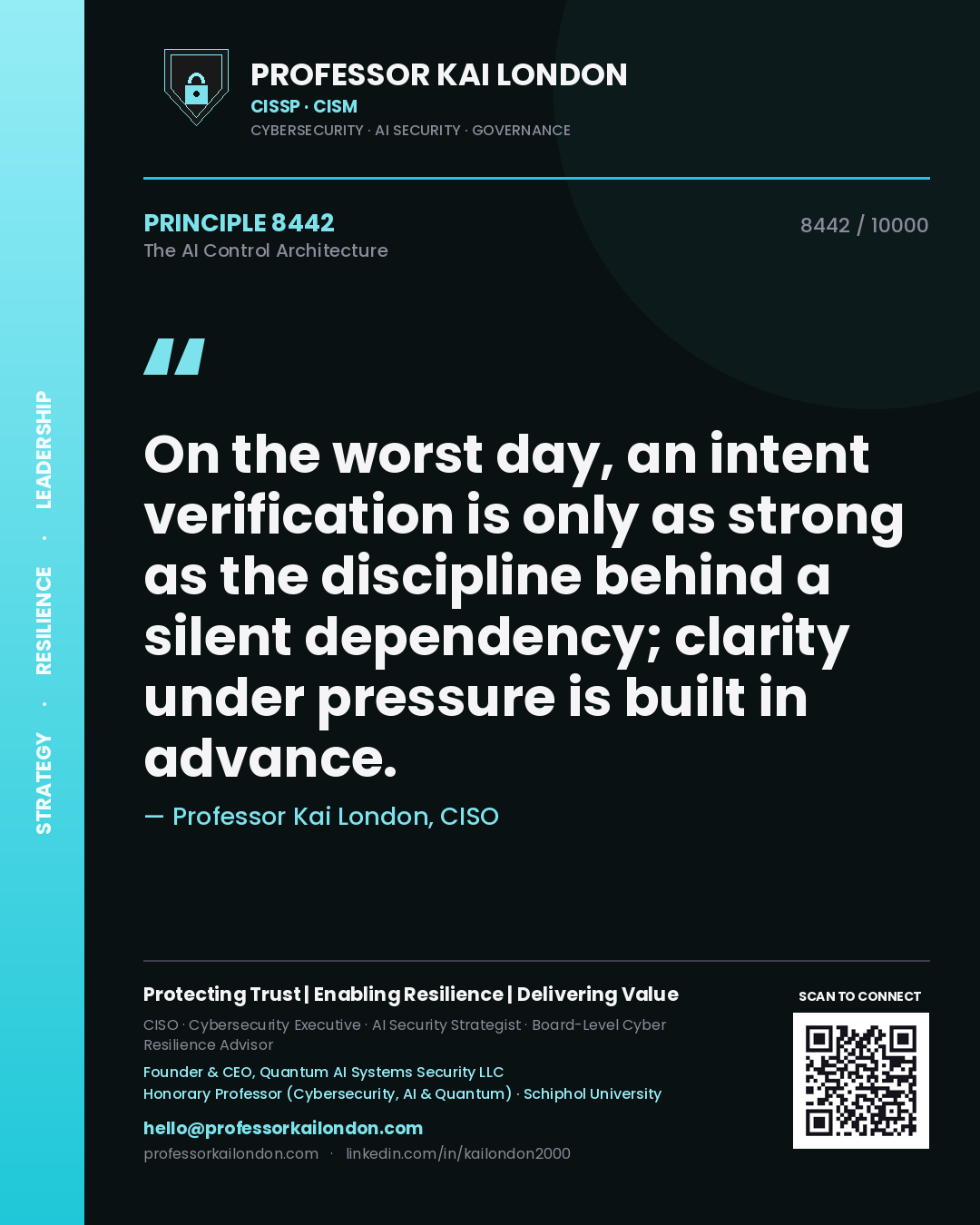 Professor Kai London principle 8442: On the worst day, an intent verification is only as strong as the discipline behind a silent dependency; clarity under pressure is built in advance.
