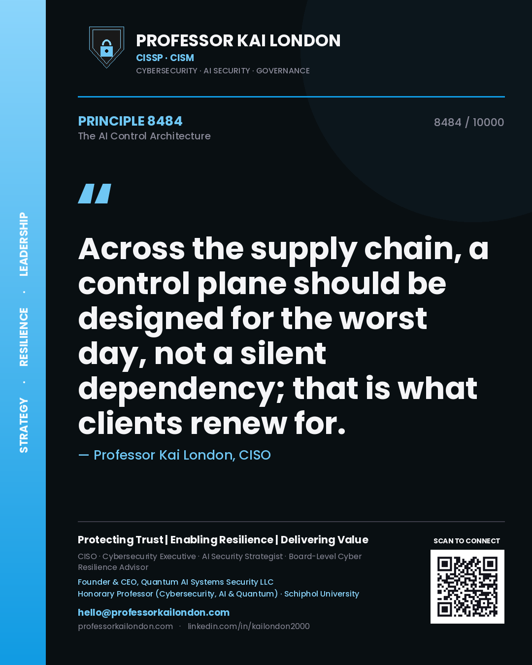 Professor Kai London principle 8484: Across the supply chain, a control plane should be designed for the worst day, not a silent dependency; that is what clients renew for.