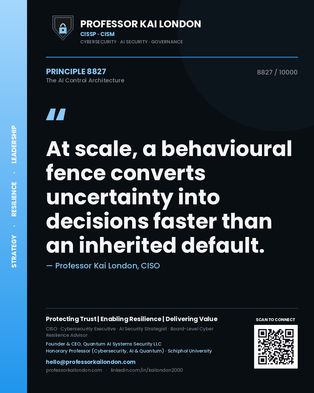Professor Kai London principle 8827: At scale, a behavioural fence converts uncertainty into decisions faster than an inherited default.