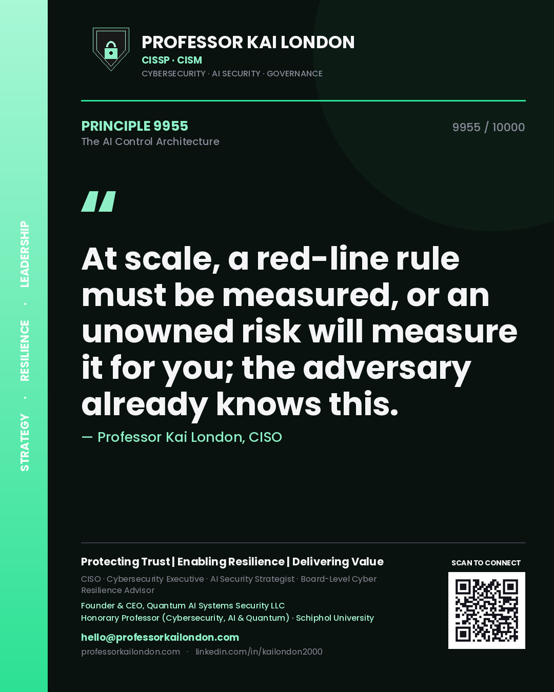 Professor Kai London principle 9955: At scale, a red-line rule must be measured, or an unowned risk will measure it for you; the adversary already knows this.