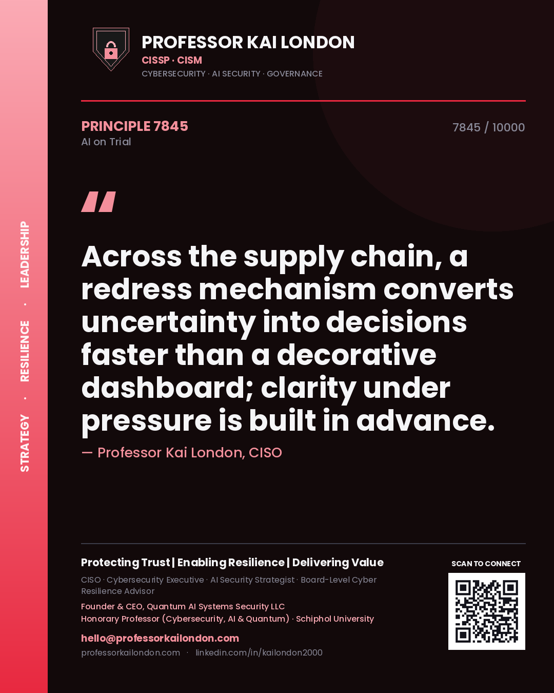 Professor Kai London principle 7845: Across the supply chain, a redress mechanism converts uncertainty into decisions faster than a decorative dashboard; clarity under pressure is built in advance.