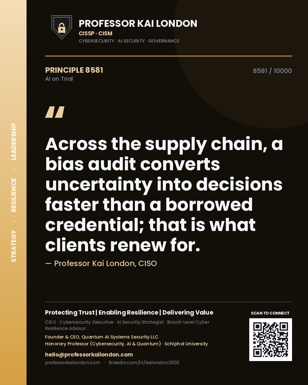 Professor Kai London principle 8581: Across the supply chain, a bias audit converts uncertainty into decisions faster than a borrowed credential; that is what clients renew for.