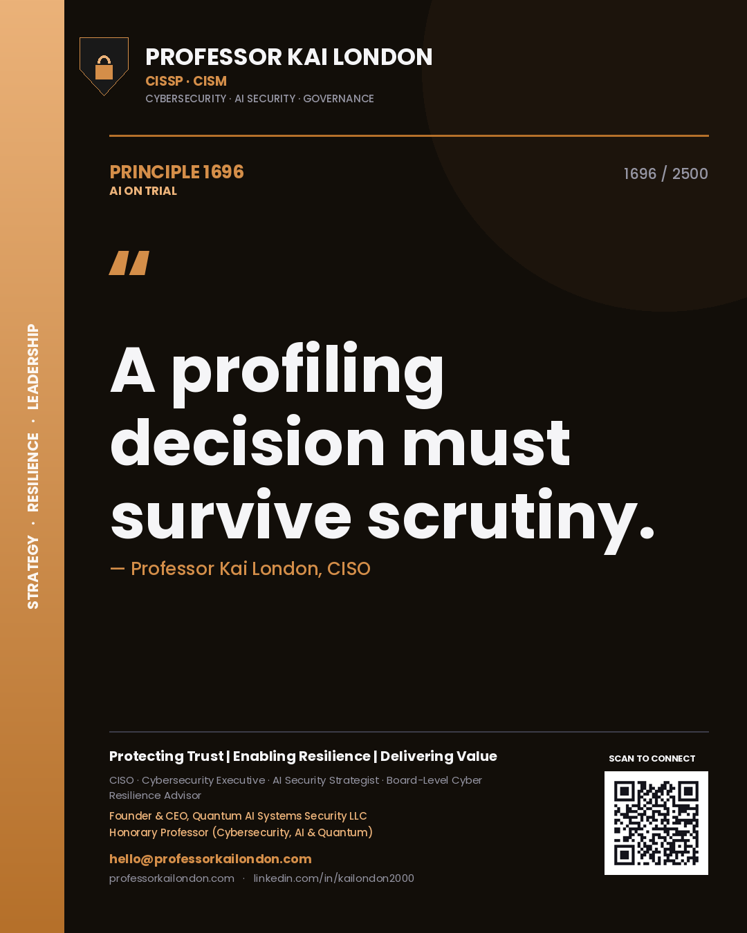 Professor Kai London principle 1696: A profiling decision must survive scrutiny.
