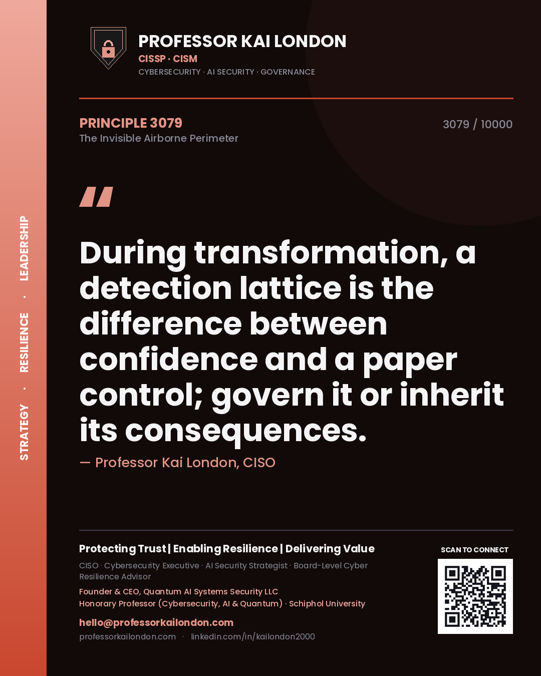Professor Kai London principle 3079: During transformation, a detection lattice is the difference between confidence and a paper control; govern it or inherit its consequences.
