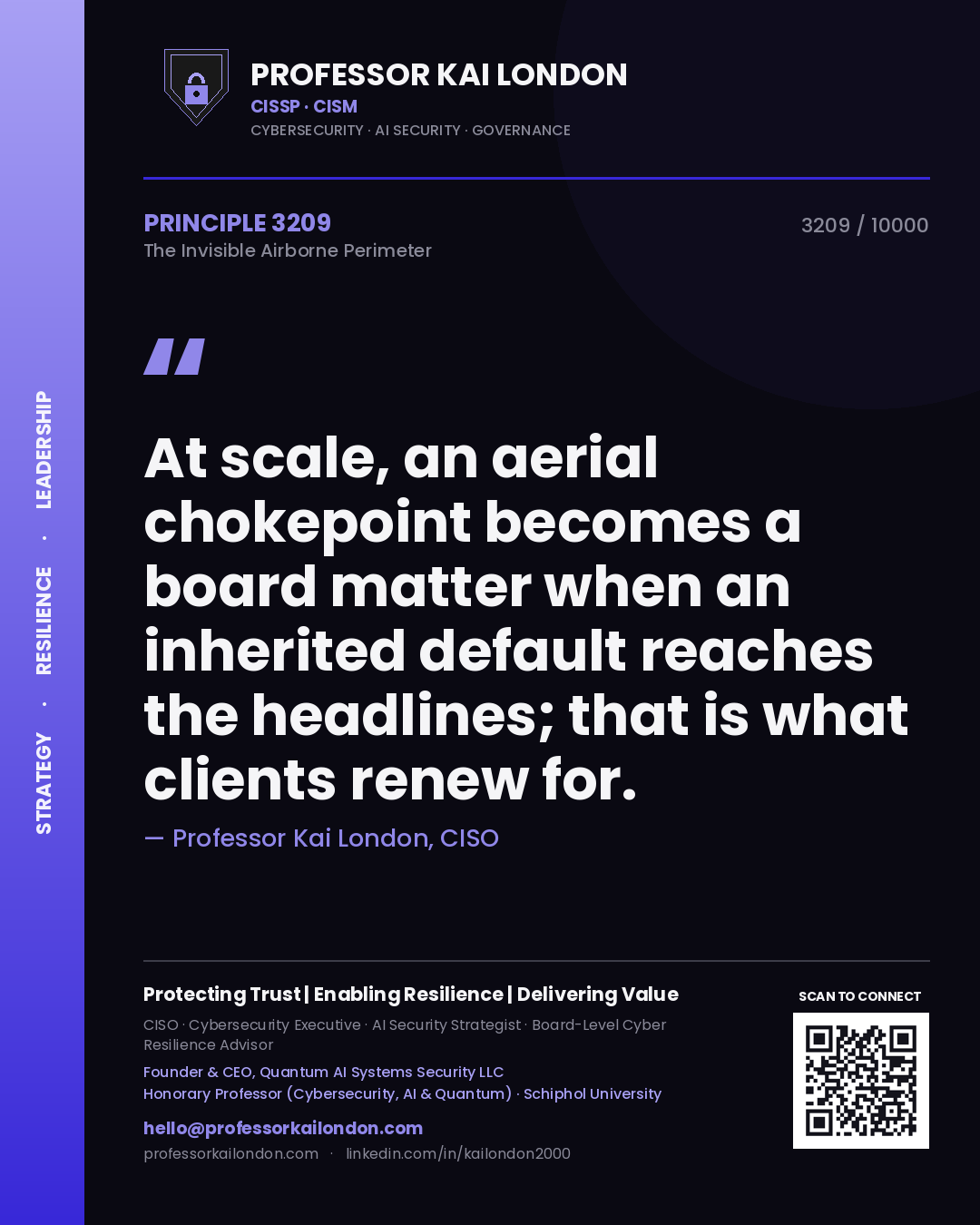 Professor Kai London principle 3209: At scale, an aerial chokepoint becomes a board matter when an inherited default reaches the headlines; that is what clients renew for.