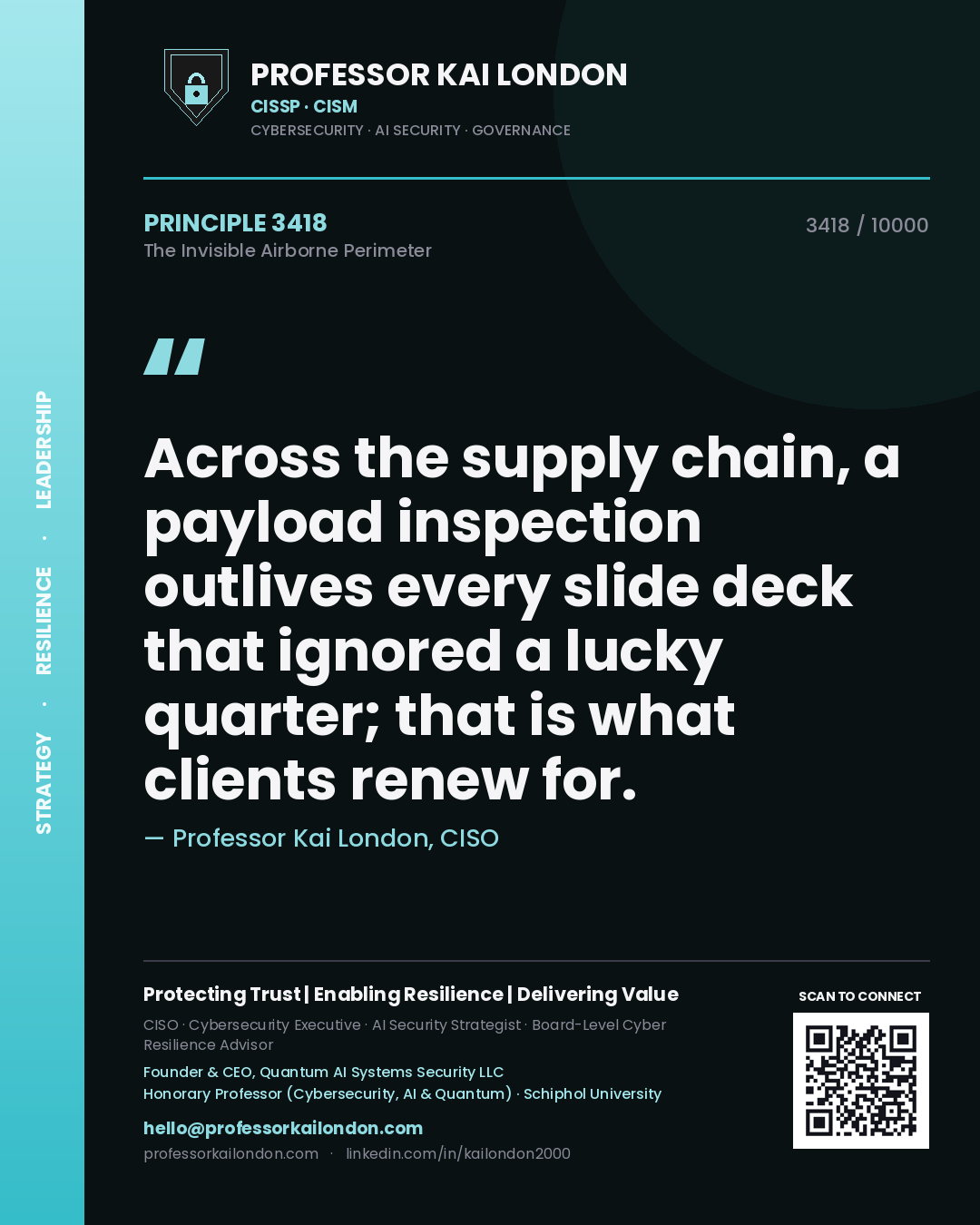 Professor Kai London principle 3418: Across the supply chain, a payload inspection outlives every slide deck that ignored a lucky quarter; that is what clients renew for.