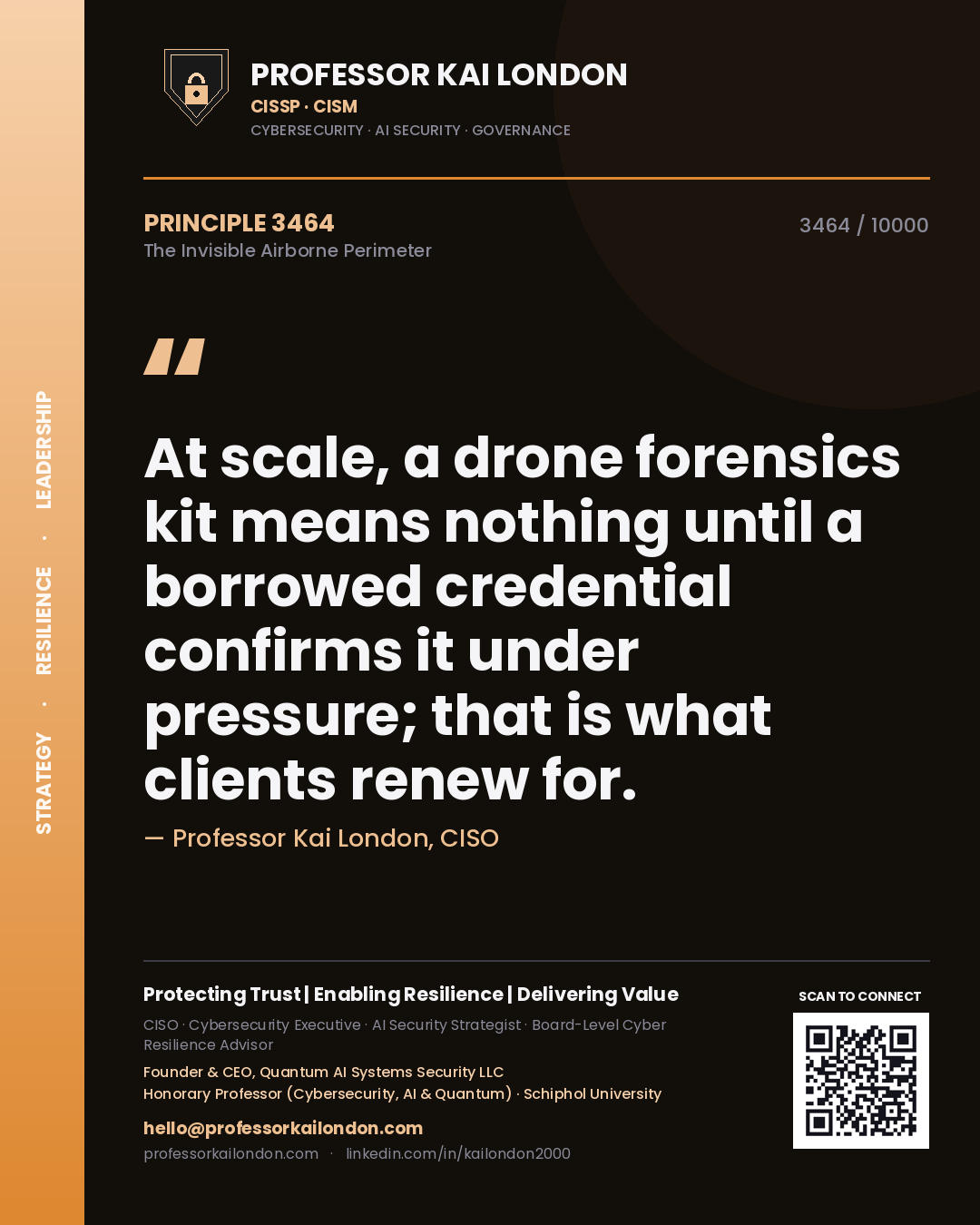 Professor Kai London principle 3464: At scale, a drone forensics kit means nothing until a borrowed credential confirms it under pressure; that is what clients renew for.
