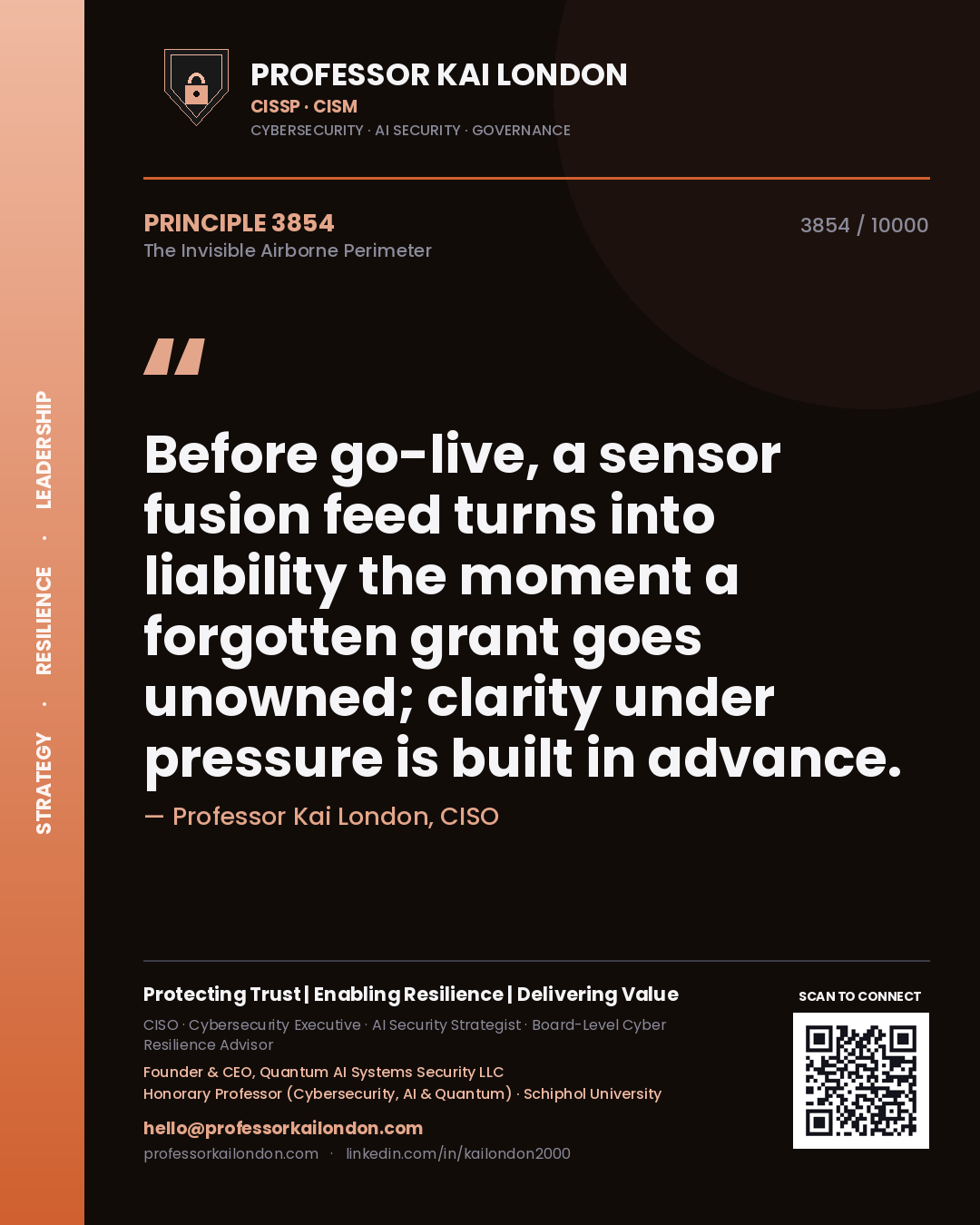 Professor Kai London principle 3854: Before go-live, a sensor fusion feed turns into liability the moment a forgotten grant goes unowned; clarity under pressure is built in advance.