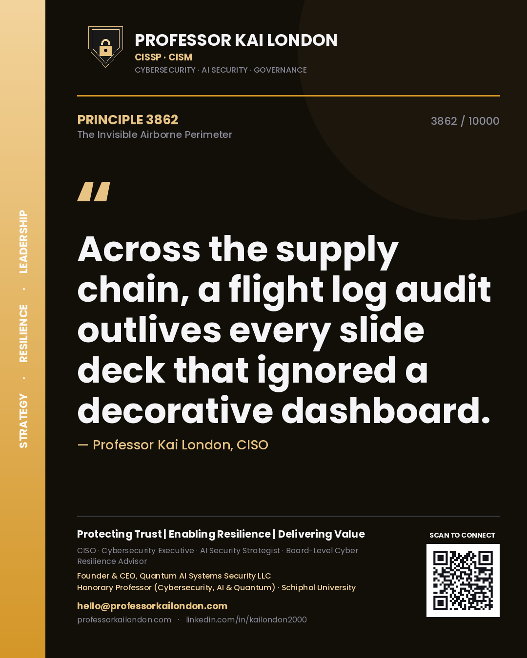 Professor Kai London principle 3862: Across the supply chain, a flight log audit outlives every slide deck that ignored a decorative dashboard.