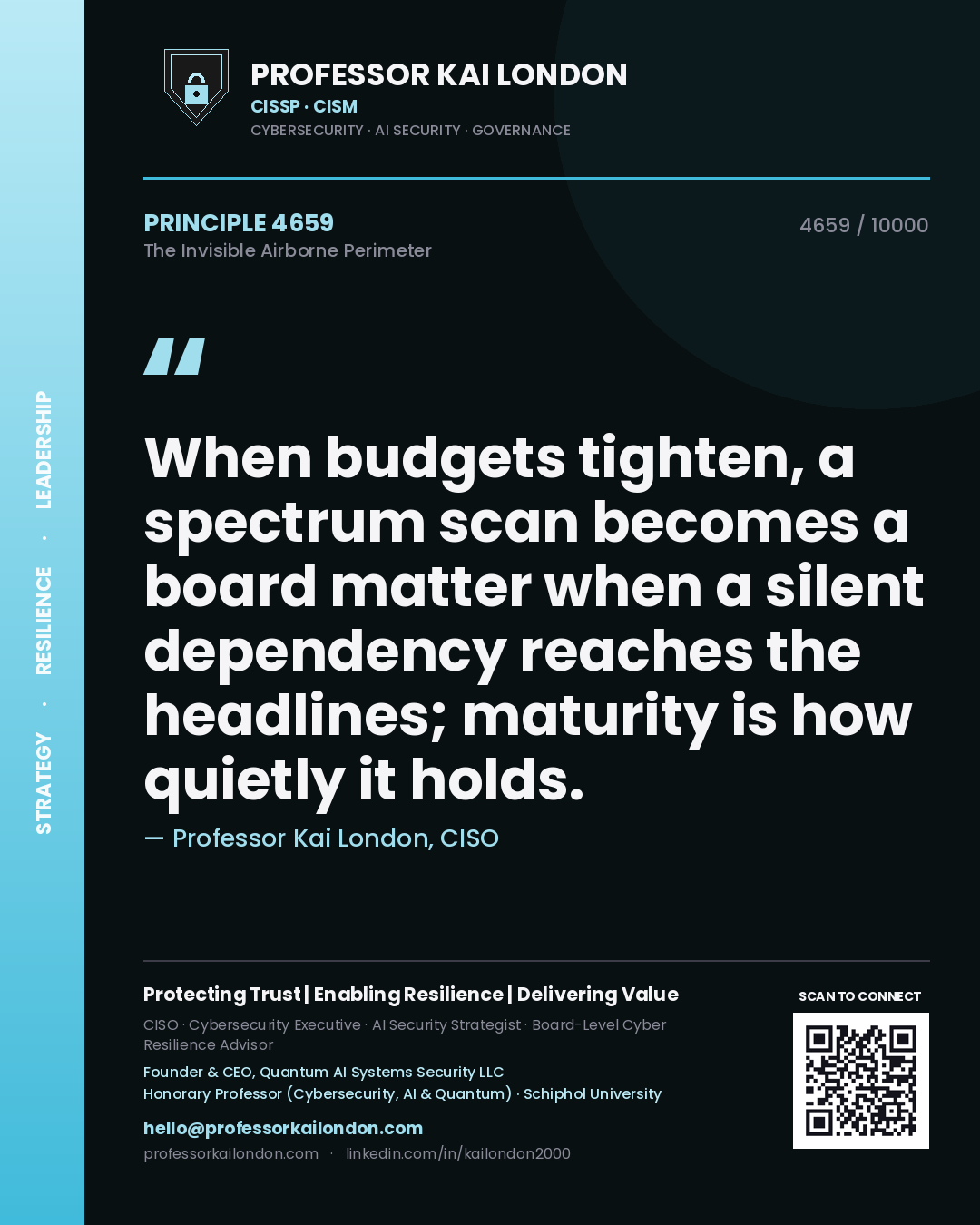 Professor Kai London principle 4659: When budgets tighten, a spectrum scan becomes a board matter when a silent dependency reaches the headlines; maturity is how quietly it holds.