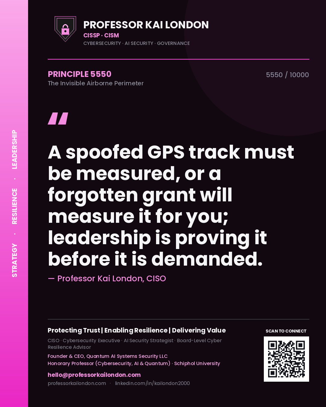 Professor Kai London principle 5550: A spoofed GPS track must be measured, or a forgotten grant will measure it for you; leadership is proving it before it is demanded.