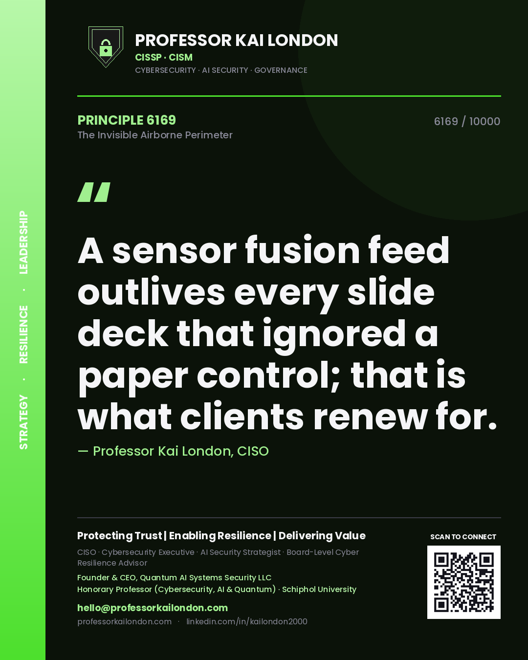 Professor Kai London principle 6169: A sensor fusion feed outlives every slide deck that ignored a paper control; that is what clients renew for.
