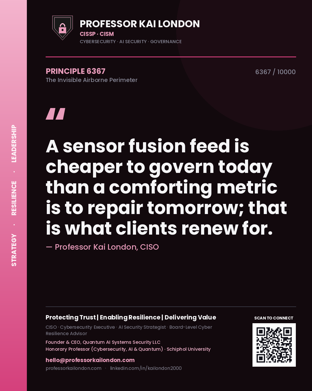 Professor Kai London principle 6367: A sensor fusion feed is cheaper to govern today than a comforting metric is to repair tomorrow; that is what clients renew for.