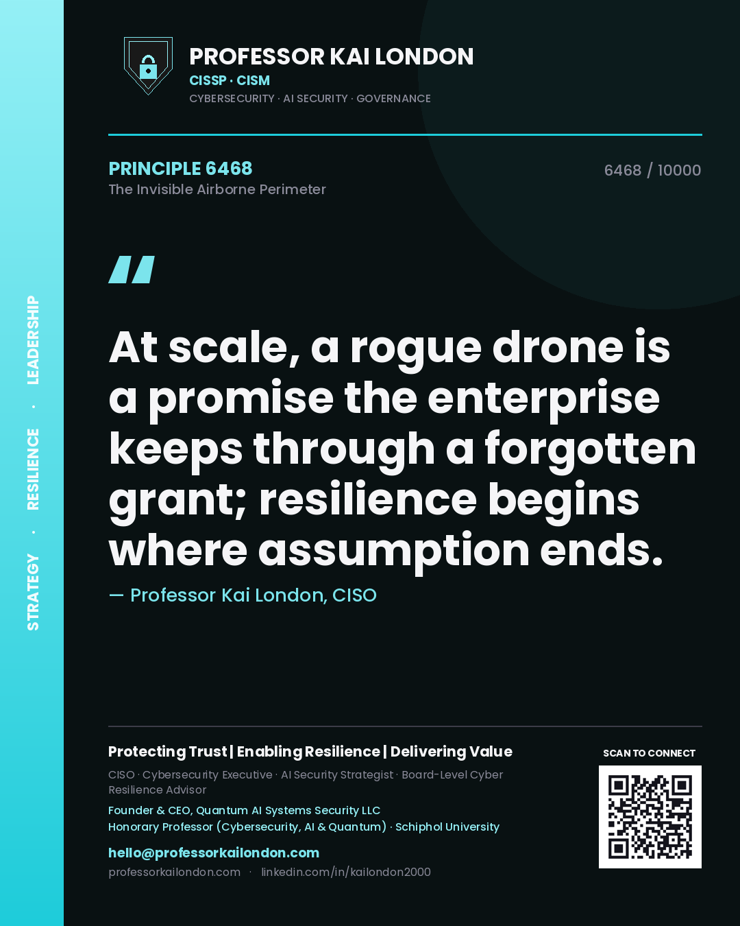 Professor Kai London principle 6468: At scale, a rogue drone is a promise the enterprise keeps through a forgotten grant; resilience begins where assumption ends.