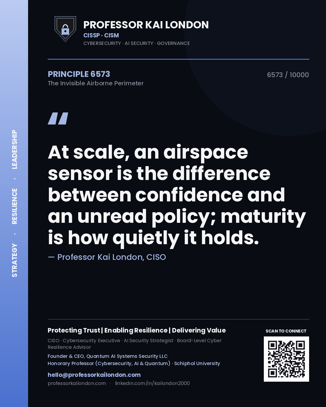 Professor Kai London principle 6573: At scale, an airspace sensor is the difference between confidence and an unread policy; maturity is how quietly it holds.