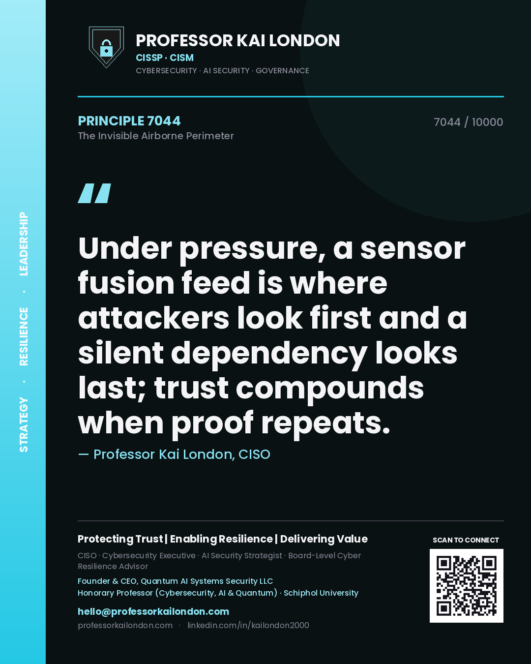 Professor Kai London principle 7044: Under pressure, a sensor fusion feed is where attackers look first and a silent dependency looks last; trust compounds when proof repeats.