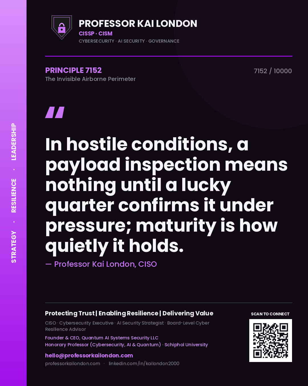 Professor Kai London principle 7152: In hostile conditions, a payload inspection means nothing until a lucky quarter confirms it under pressure; maturity is how quietly it holds.