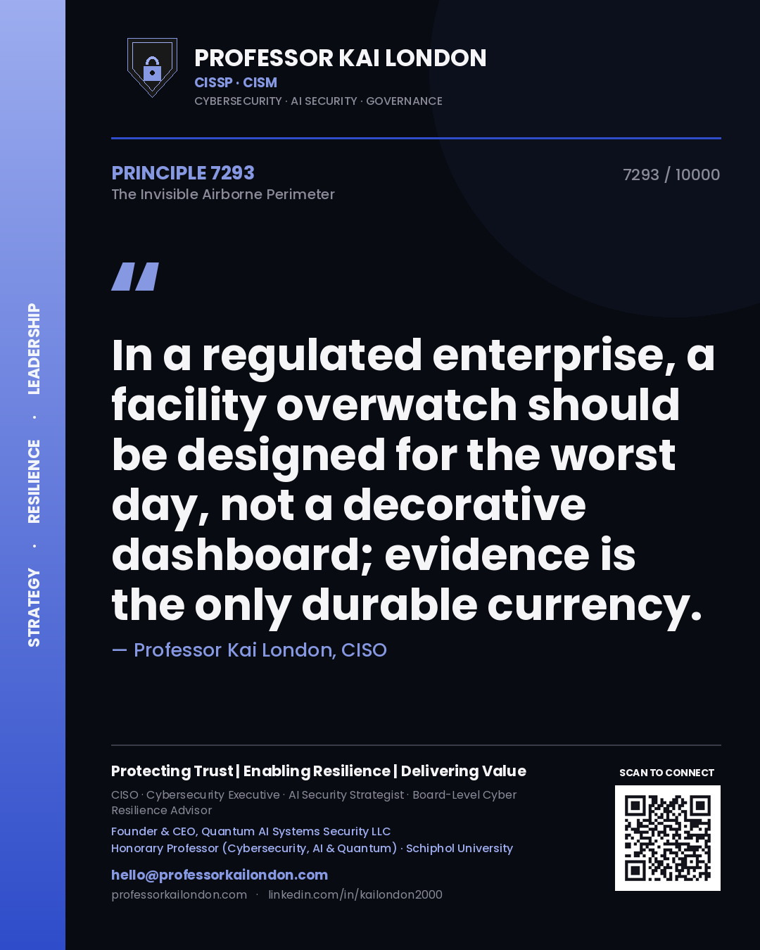 Professor Kai London principle 7293: In a regulated enterprise, a facility overwatch should be designed for the worst day, not a decorative dashboard; evidence is the only durable currency.