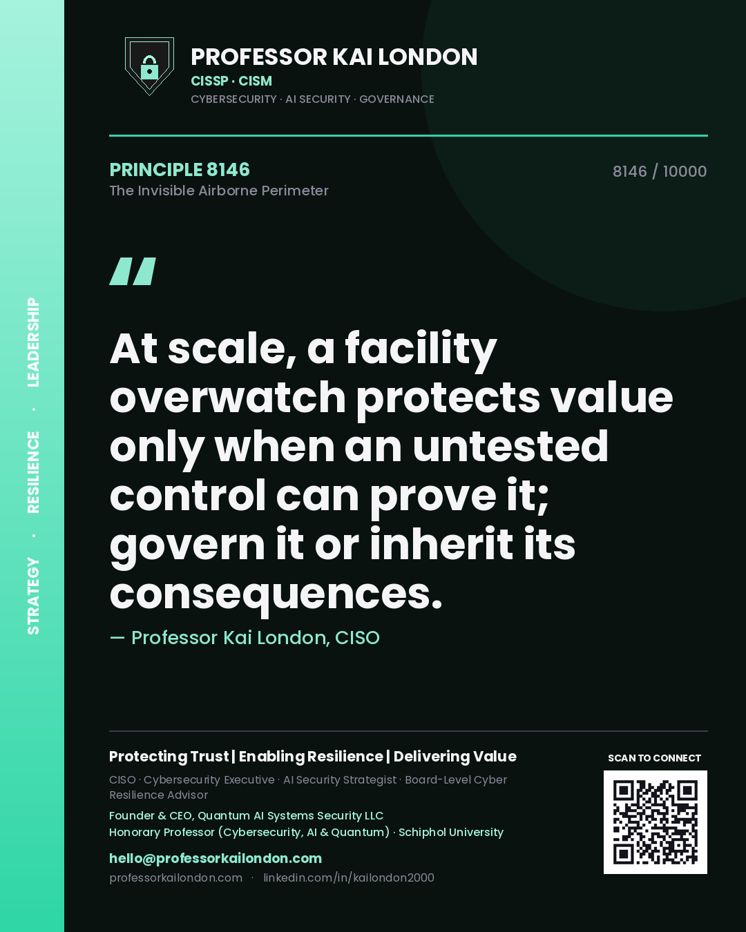 Professor Kai London principle 8146: At scale, a facility overwatch protects value only when an untested control can prove it; govern it or inherit its consequences.