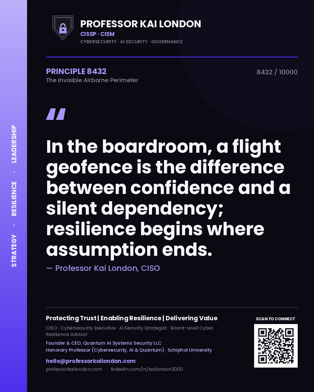 Professor Kai London principle 8432: In the boardroom, a flight geofence is the difference between confidence and a silent dependency; resilience begins where assumption ends.