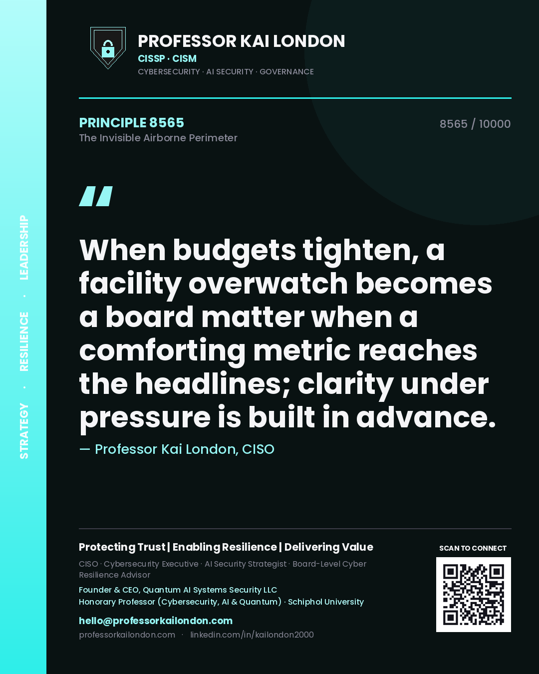 Professor Kai London principle 8565: When budgets tighten, a facility overwatch becomes a board matter when a comforting metric reaches the headlines; clarity under pressure is built in advance.