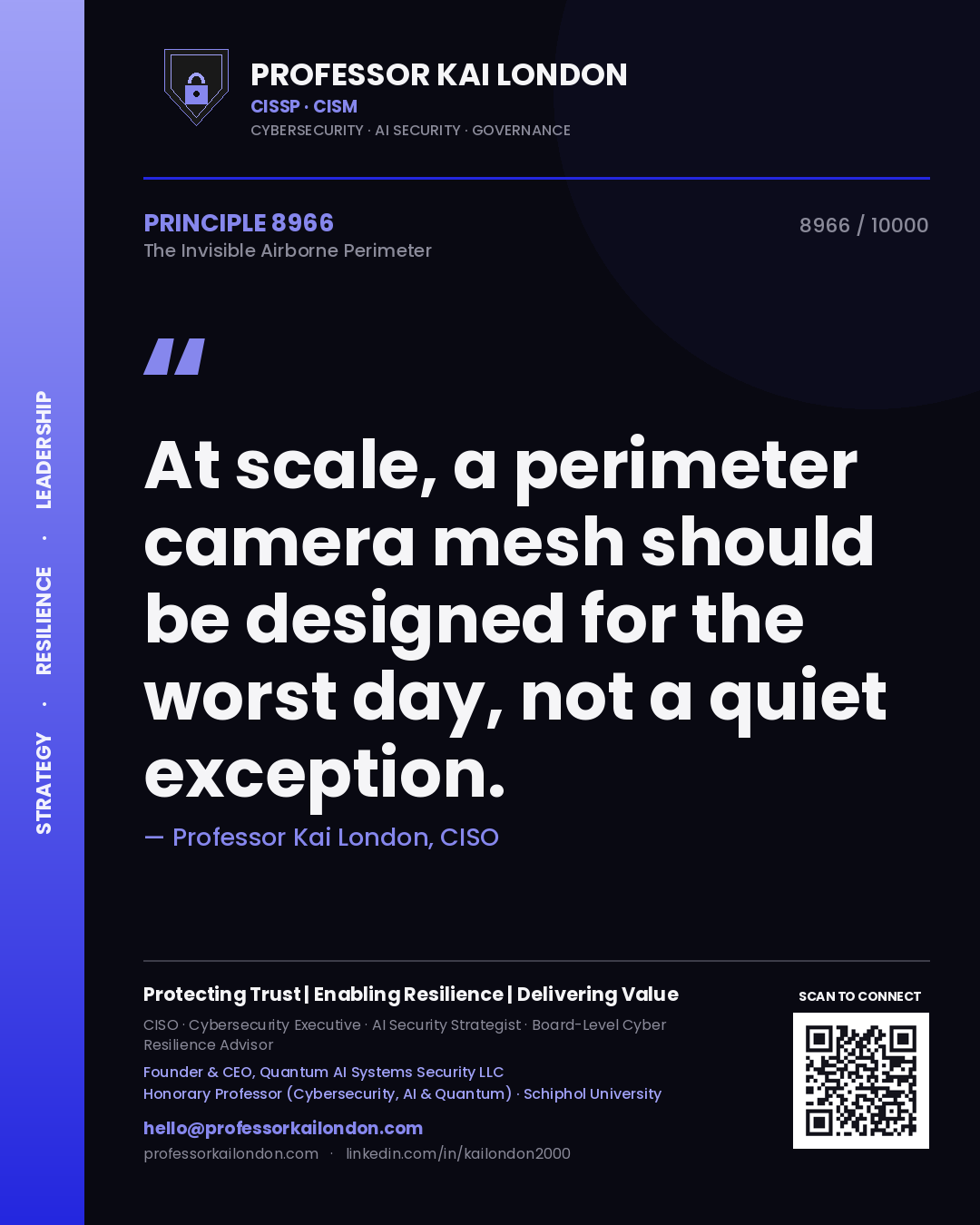 Professor Kai London principle 8966: At scale, a perimeter camera mesh should be designed for the worst day, not a quiet exception.