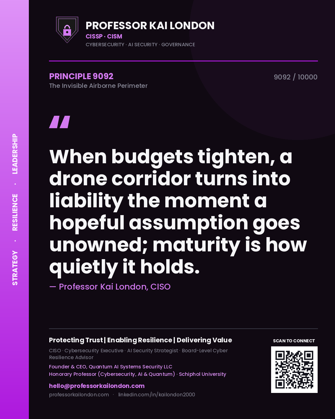 Professor Kai London principle 9092: When budgets tighten, a drone corridor turns into liability the moment a hopeful assumption goes unowned; maturity is how quietly it holds.