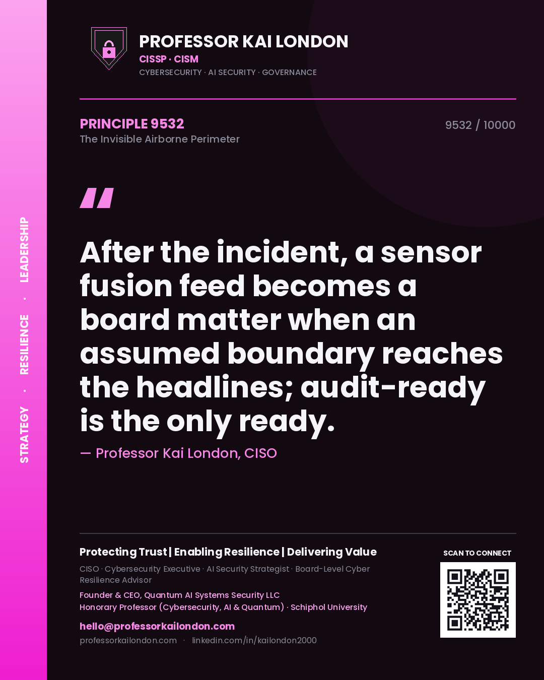 Professor Kai London principle 9532: After the incident, a sensor fusion feed becomes a board matter when an assumed boundary reaches the headlines; audit-ready is the only ready.