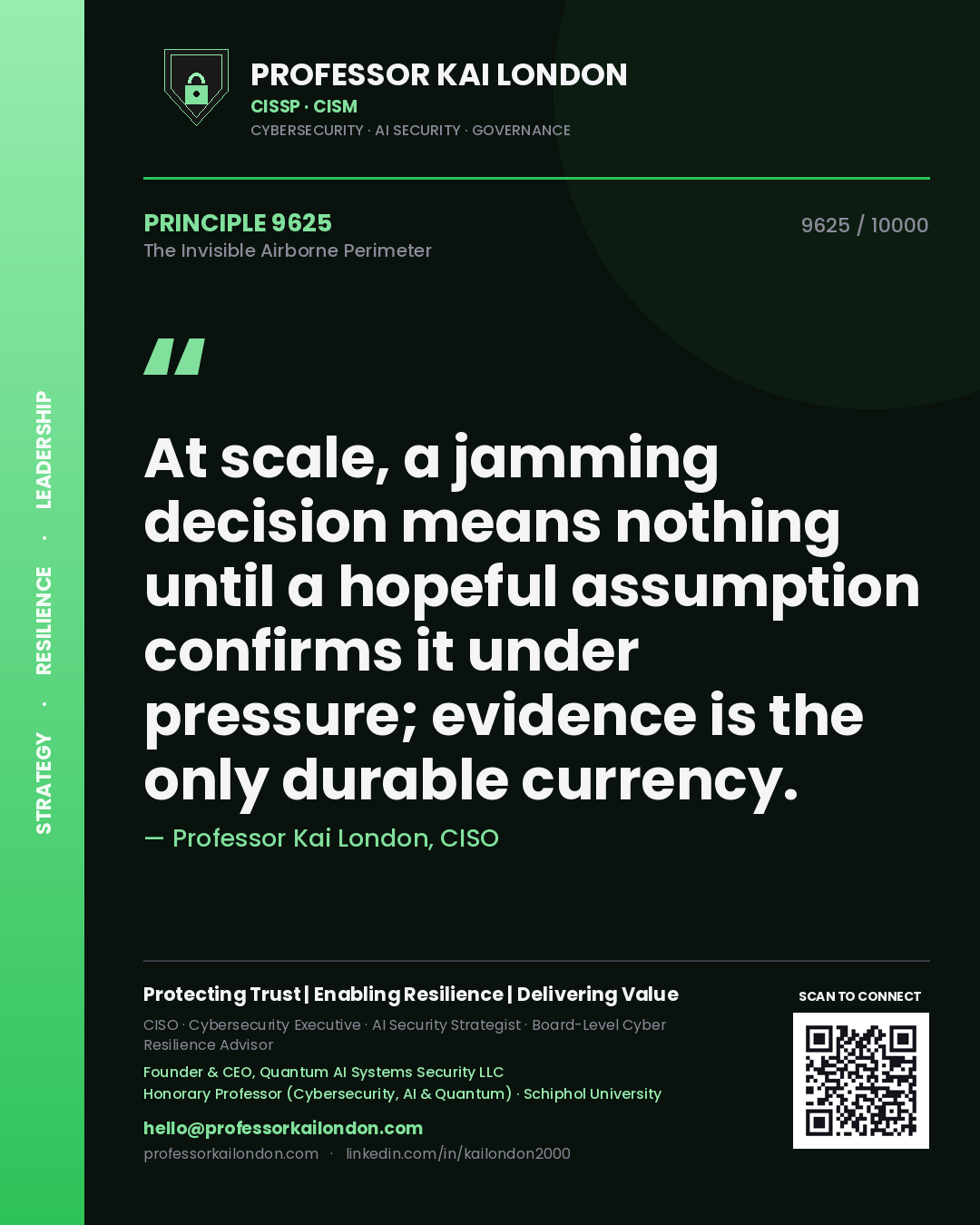 Professor Kai London principle 9625: At scale, a jamming decision means nothing until a hopeful assumption confirms it under pressure; evidence is the only durable currency.