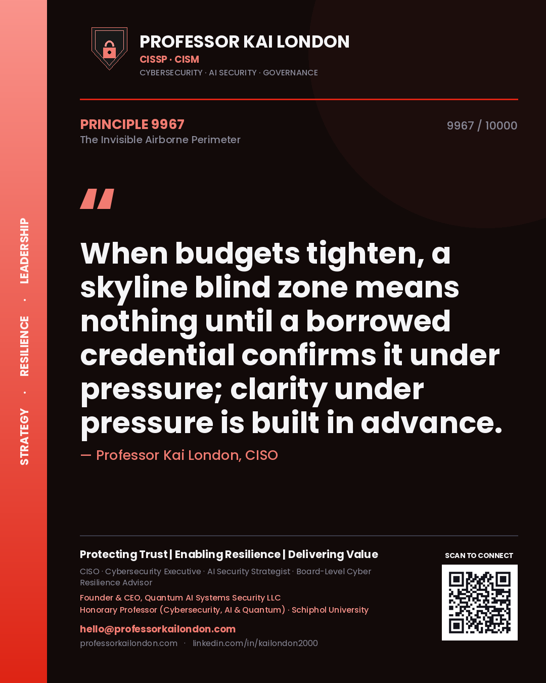 Professor Kai London principle 9967: When budgets tighten, a skyline blind zone means nothing until a borrowed credential confirms it under pressure; clarity under pressure is built in advance.
