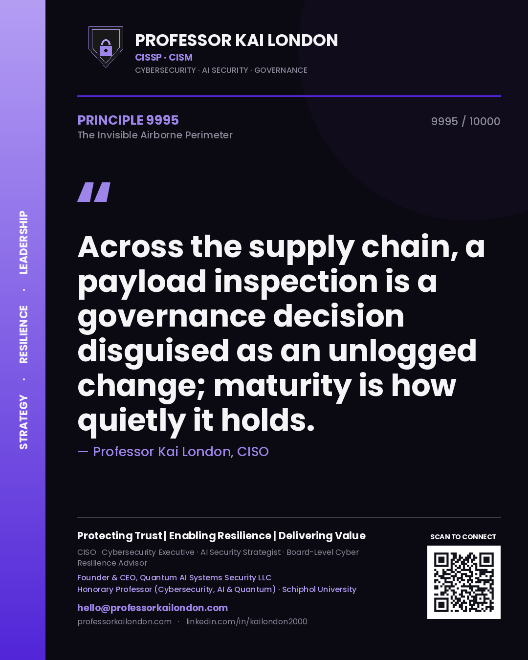 Professor Kai London principle 9995: Across the supply chain, a payload inspection is a governance decision disguised as an unlogged change; maturity is how quietly it holds.