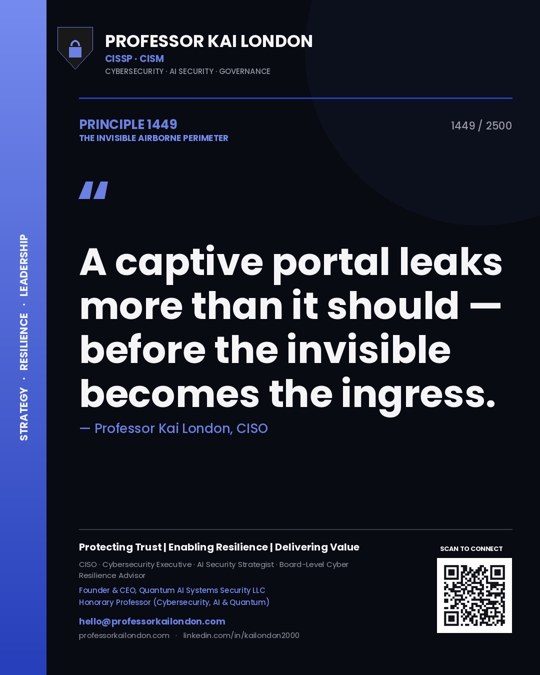 Professor Kai London principle 1449: A captive portal leaks more than it should — before the invisible becomes the ingress.