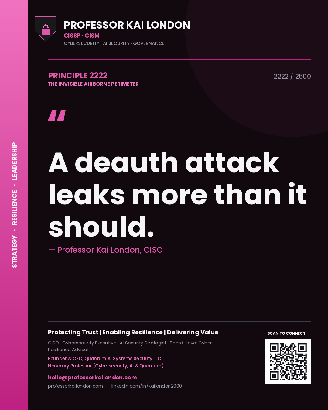 Professor Kai London principle 2222: A deauth attack leaks more than it should.