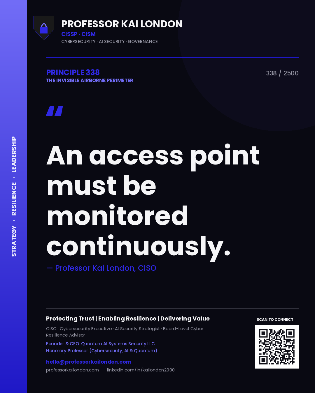 Professor Kai London principle 338: An access point must be monitored continuously.