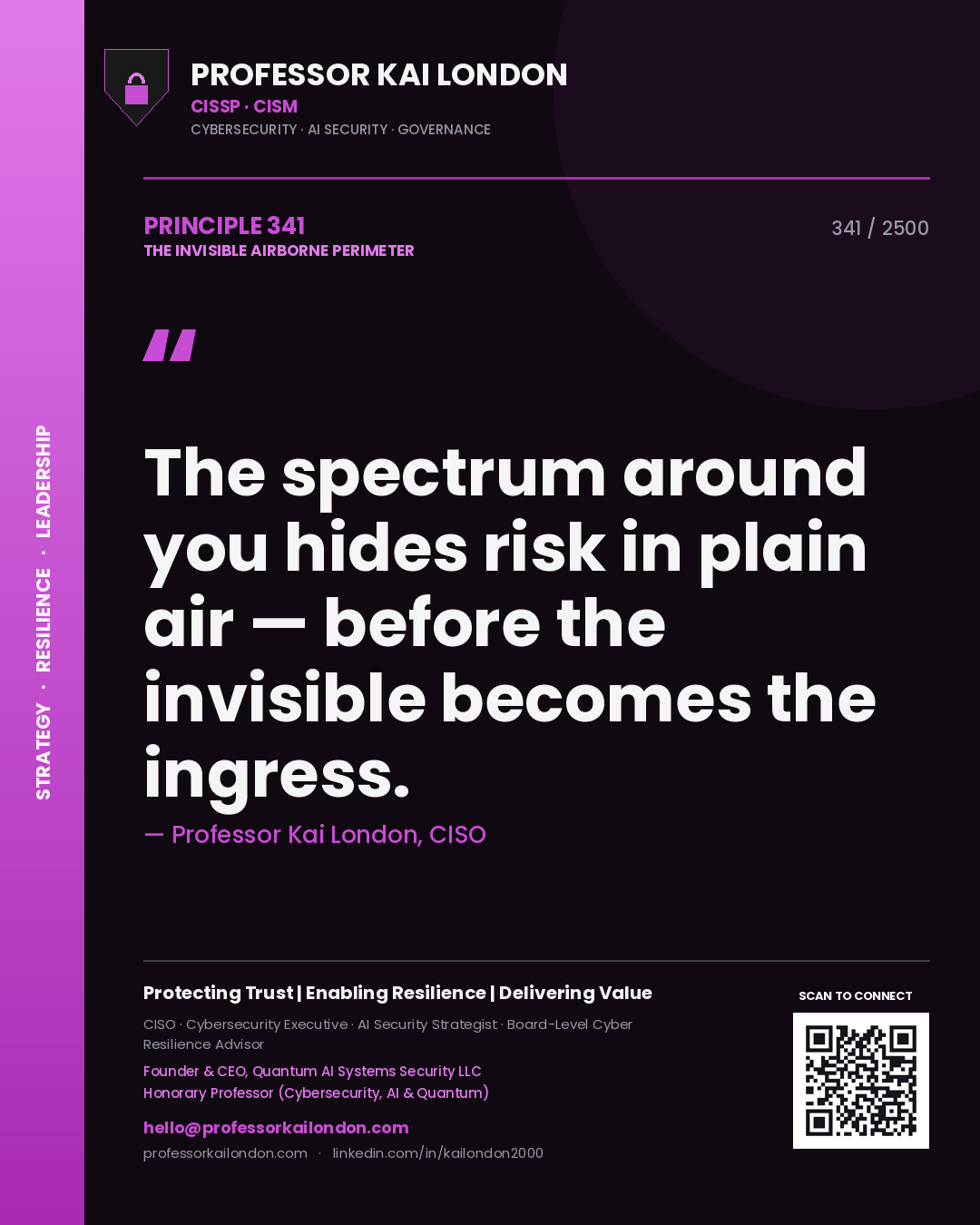 Professor Kai London principle 341: The spectrum around you hides risk in plain air — before the invisible becomes the ingress.
