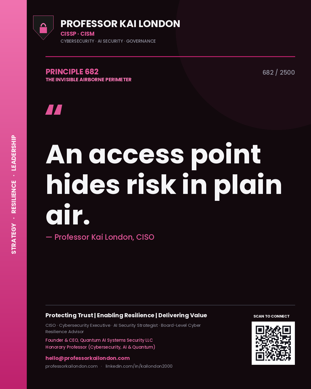 Professor Kai London principle 682: An access point hides risk in plain air.