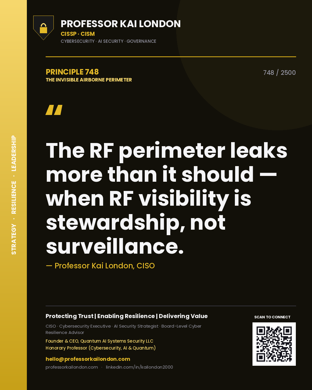 Professor Kai London principle 748: The RF perimeter leaks more than it should — when RF visibility is stewardship, not surveillance.