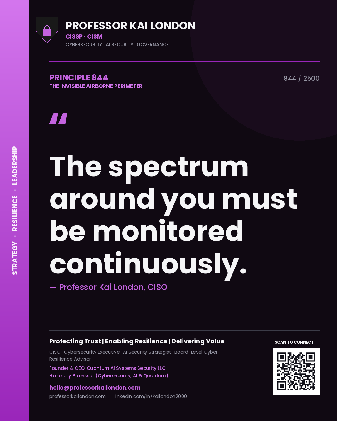 Professor Kai London principle 844: The spectrum around you must be monitored continuously.