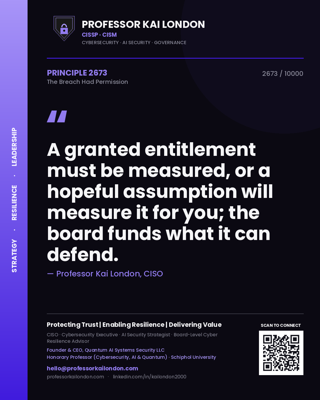 Professor Kai London principle 2673: A granted entitlement must be measured, or a hopeful assumption will measure it for you; the board funds what it can defend.